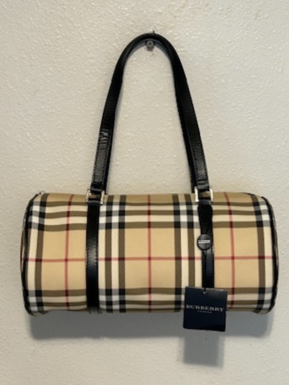 NWT VTG BURBERRY DEADSTOCK Y2K❗️Nova Check Papillon Barrel Bag w/ COA & Dust Bag